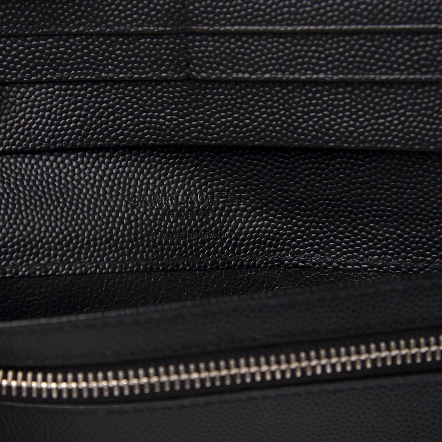 Saint Laurent Grain De Poudre Foldover Logo Wallet Black 7 of 8