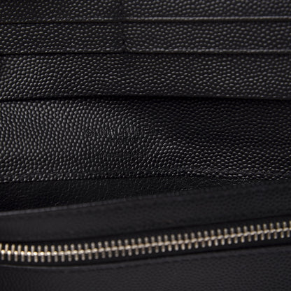 Saint Laurent Grain De Poudre Foldover Logo Wallet Black 7 of 8