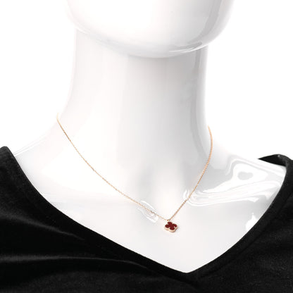 Van Cleef & Arpels 18K Rose Gold Carnelian Sweet Alhambra Pendant Necklace 2 of 7