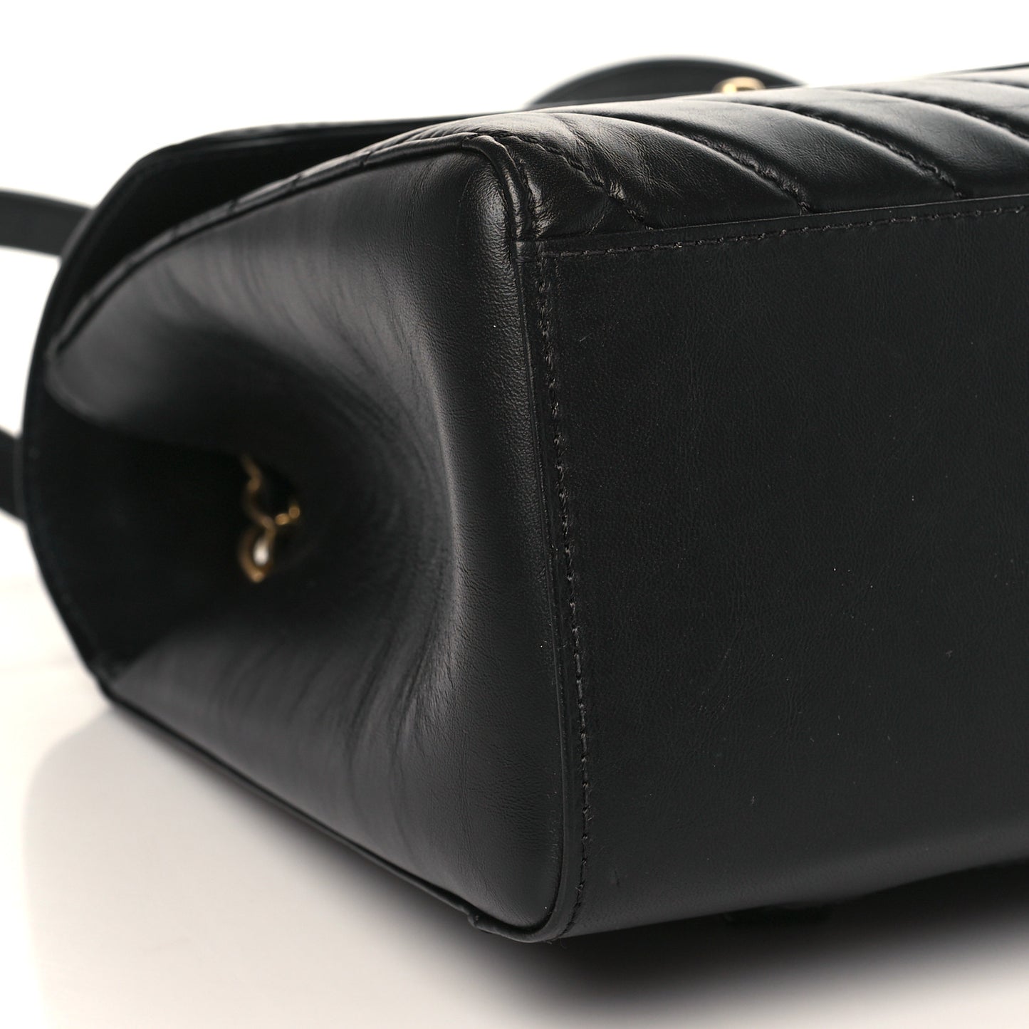 Aged Calfskin Chevron Quilted Backpack Black