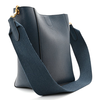 Celine Soft Grained Calfskin Small Sangle Bucket Bag Abyss Blue 2 of 8