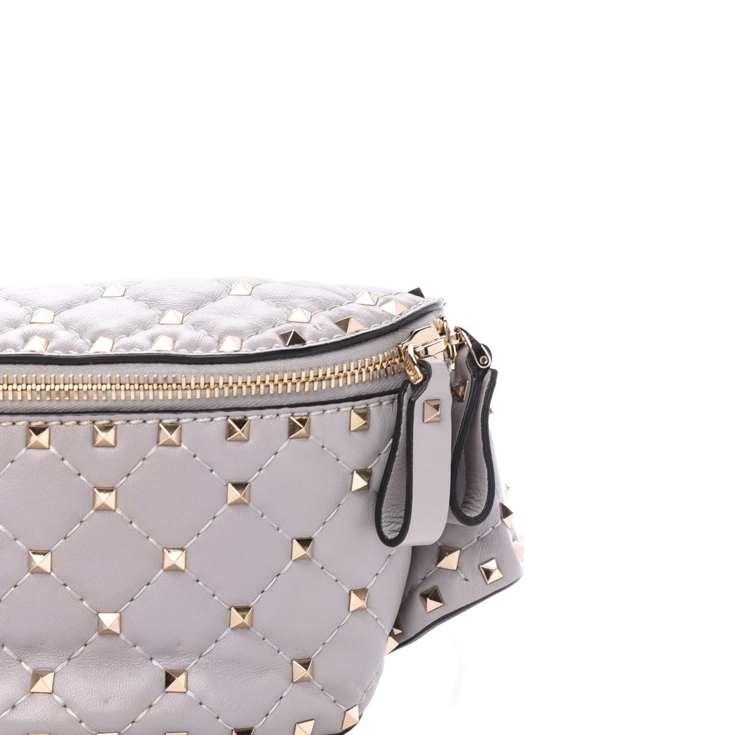 Nappa Rockstud Spike Belt Bag 95 Pastel Grey