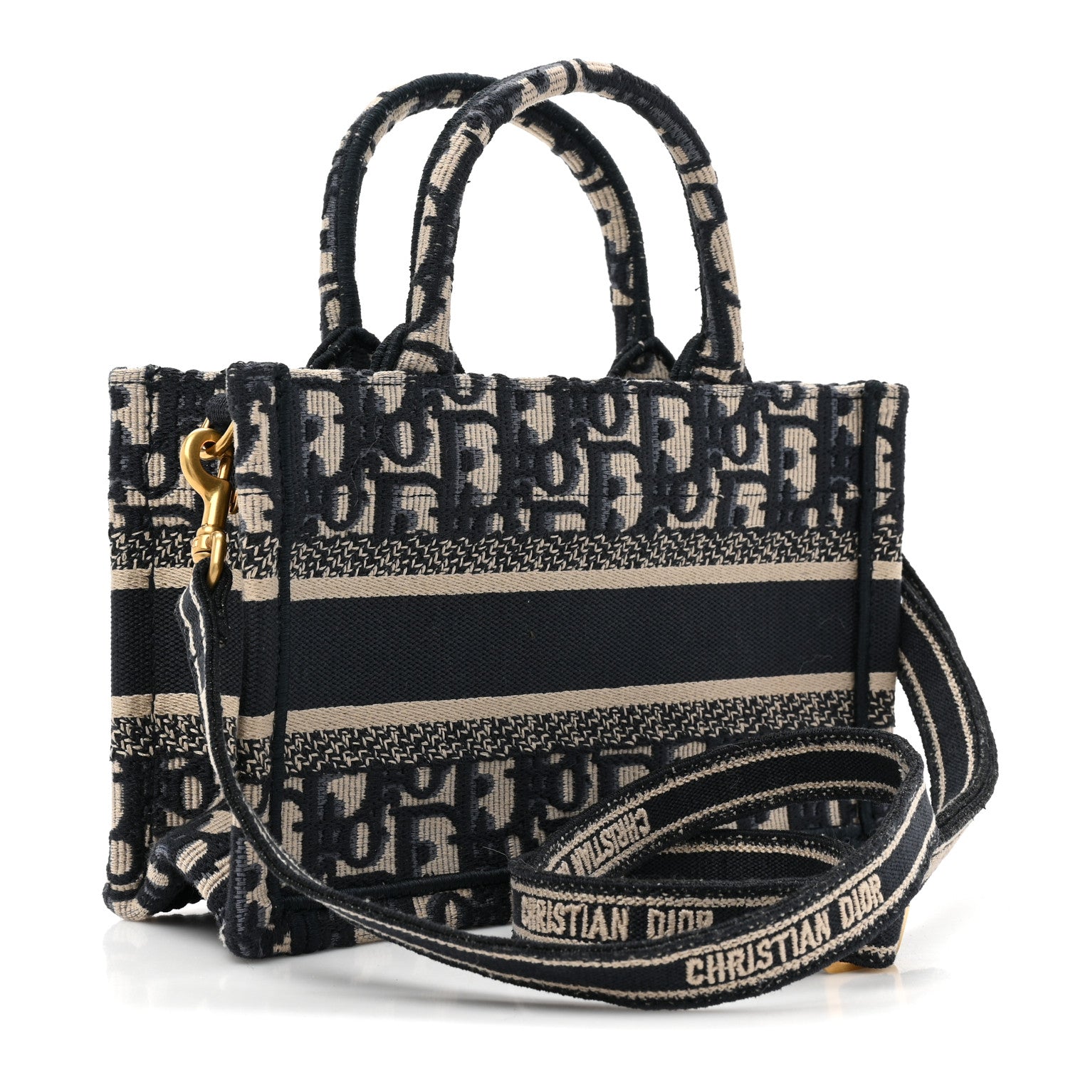 Christian Dior Oblique Mini Book Tote With Strap Blue Multicolor 3 of 10