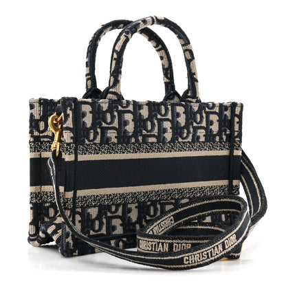 Christian Dior Oblique Mini Book Tote With Strap Blue Multicolor 3 of 10