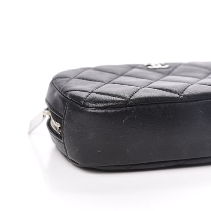 Chanel Lambskin Quilted Small Curvy Pouch Cosmetic Case Black 8 of 9