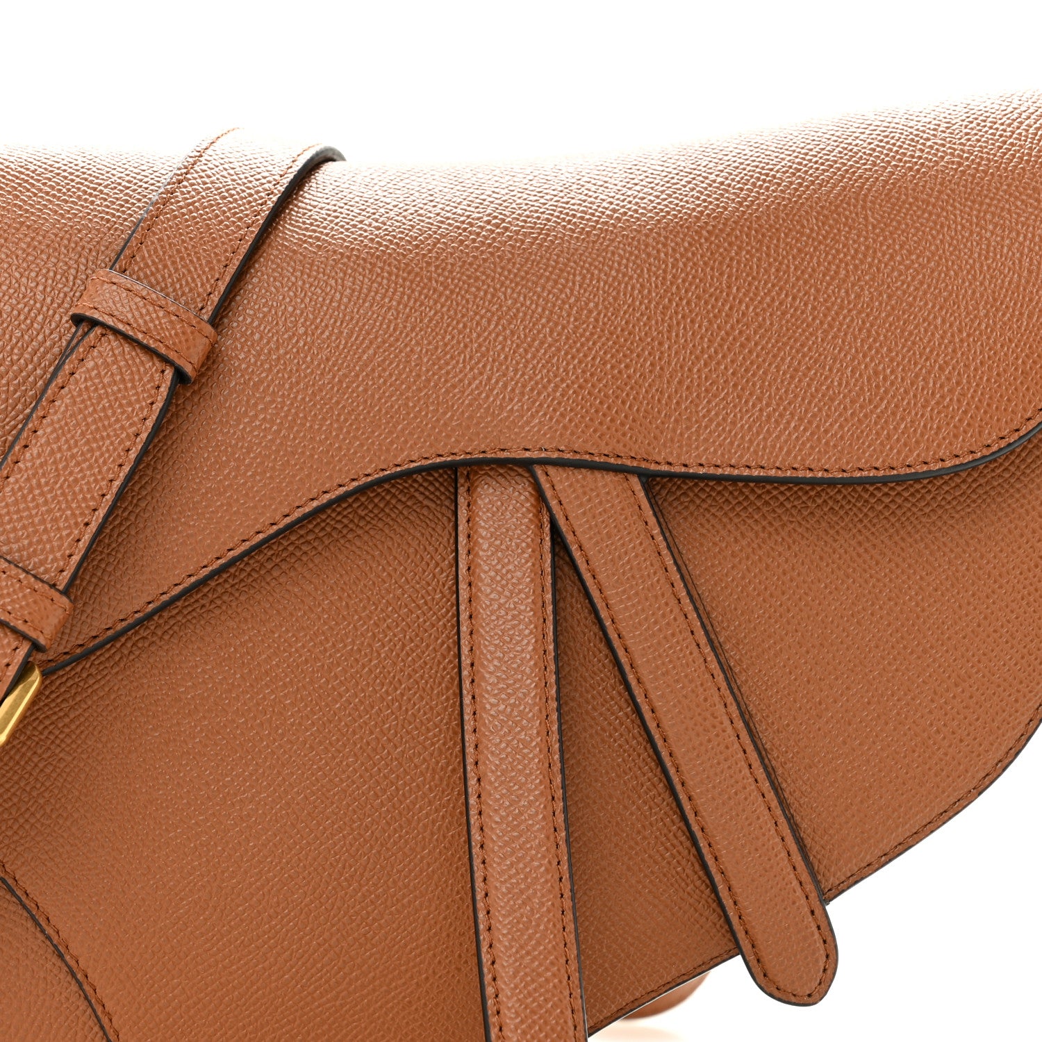 Christian Dior Grained Calfskin Saddle Bag With Strap Camello 8 of 11