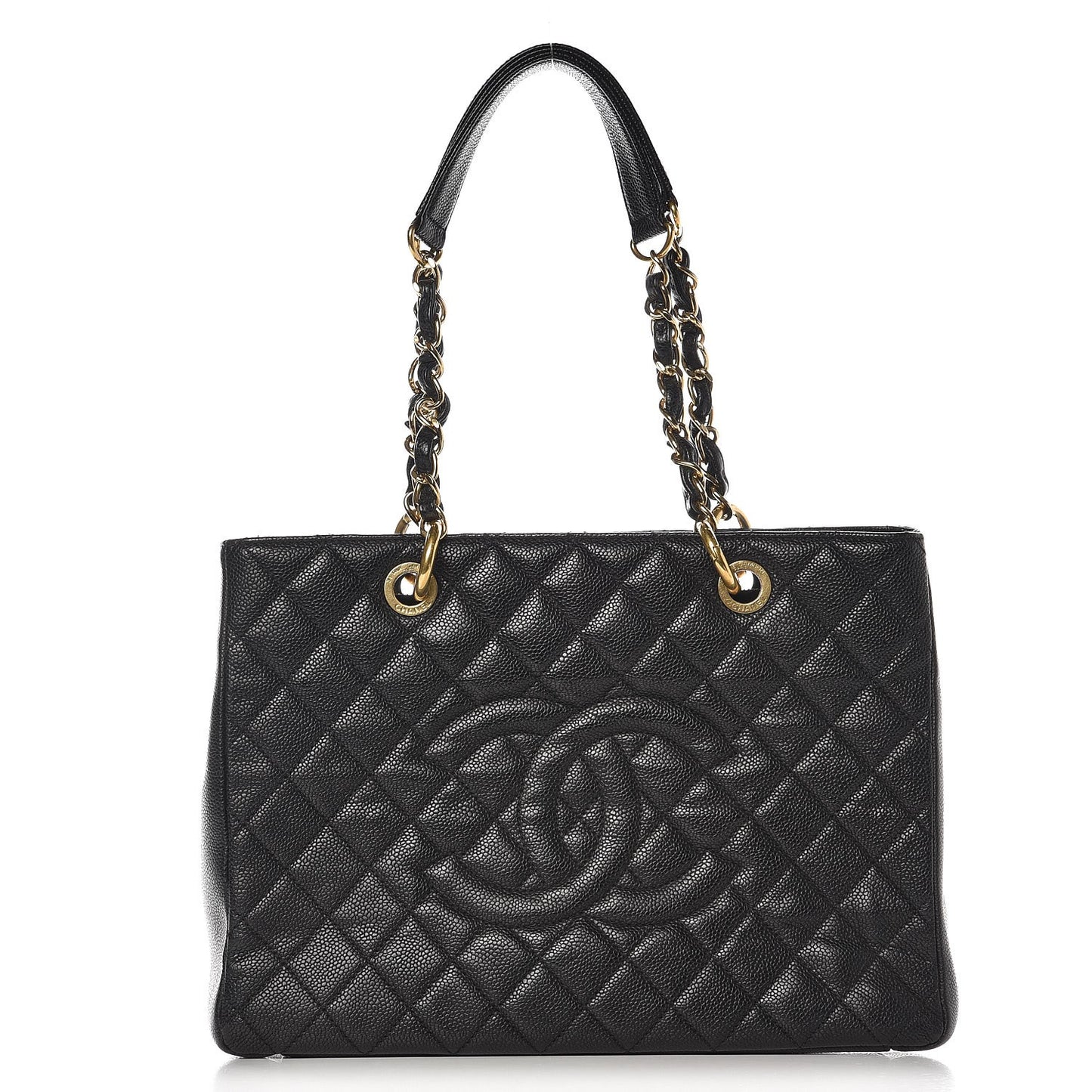 Caviar Quilted Grand Shopping Tote GST Black