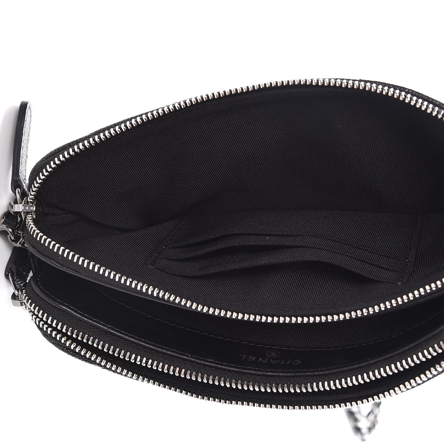 Caviar Quilted Small Clutch With Chain Black