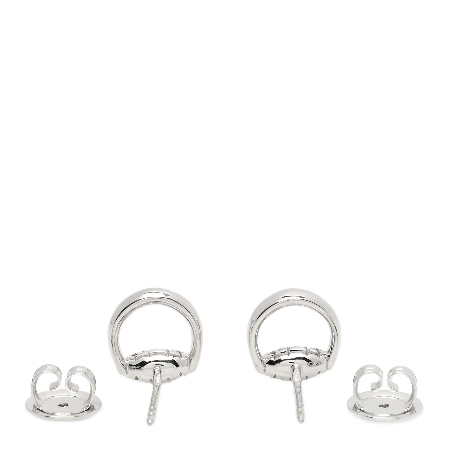 18K White Gold Diamond Horsebit Earrings