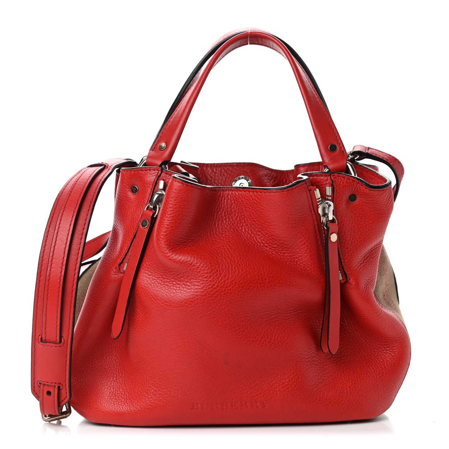 Grainy Calfskin House Check Small Maidstone Red