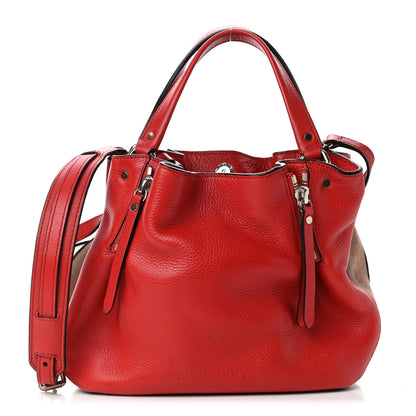 Burberry Grainy Calfskin House Check Small Maidstone Red 1 of 7