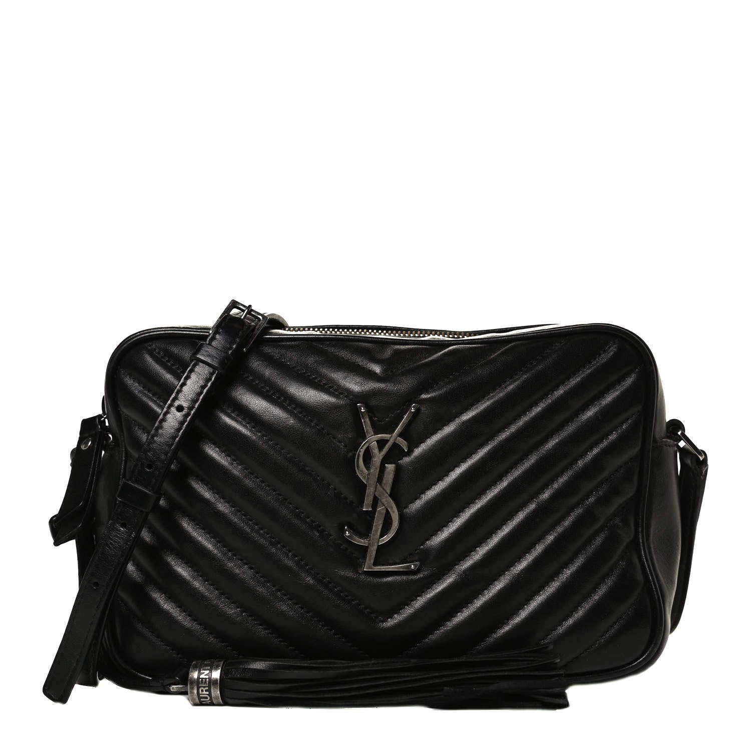 Saint Laurent Calfskin Matelasse Monogram Lou Camera Bag Black 1 of 17