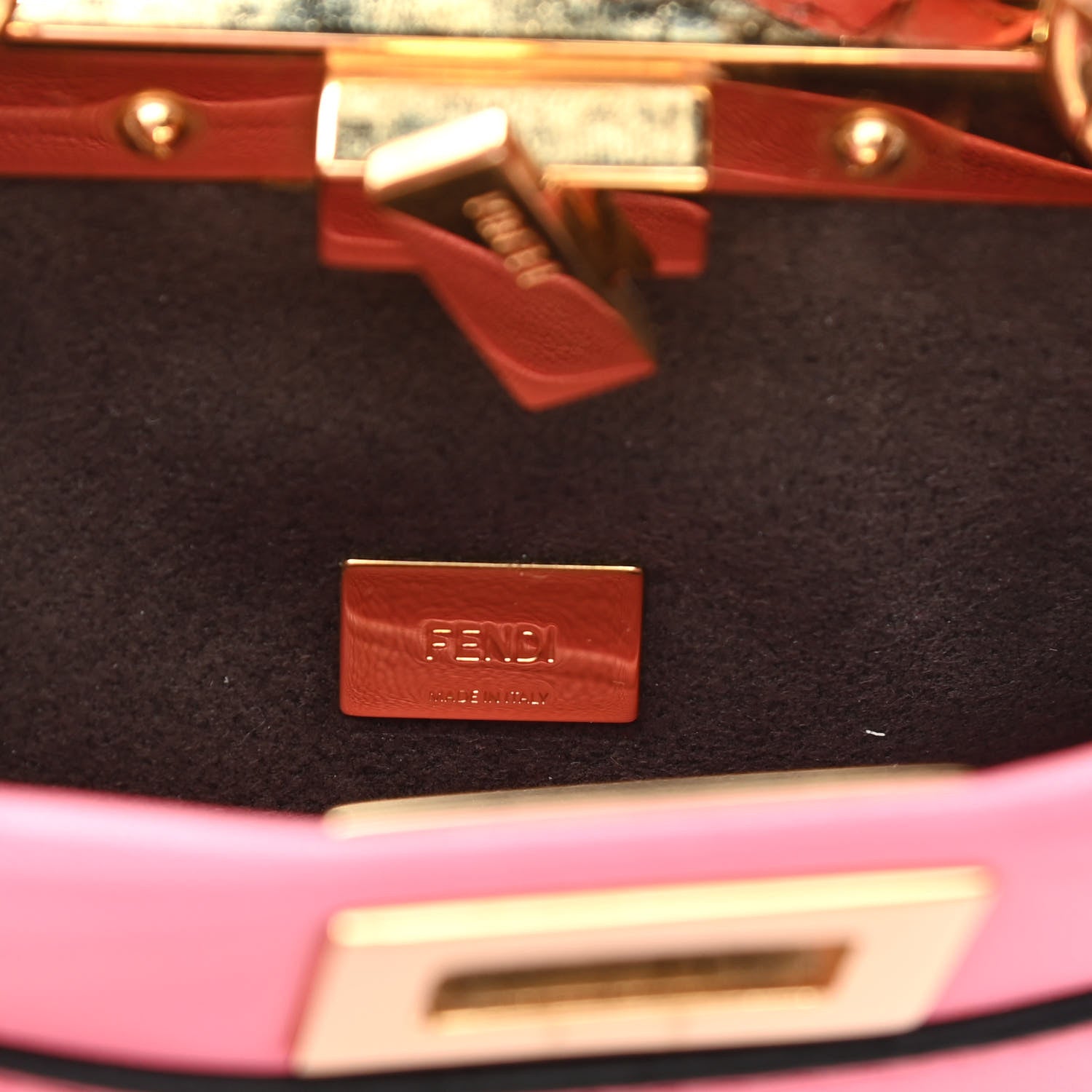 Fendi Shiny Nappa Micro Peekaboo Iconic Satchel Rosa Fluo 6 of 9