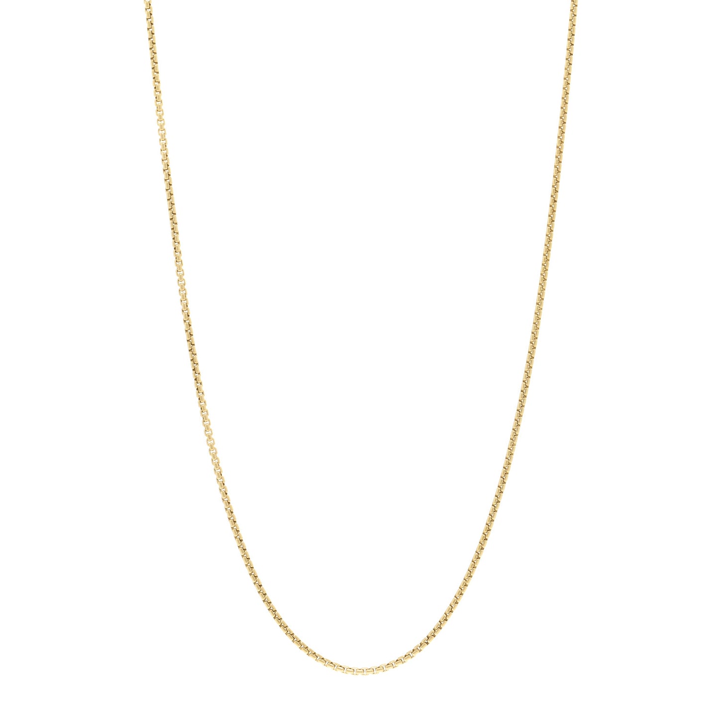 18K Yellow Gold 1.7mm Box Chain Necklace 18"
