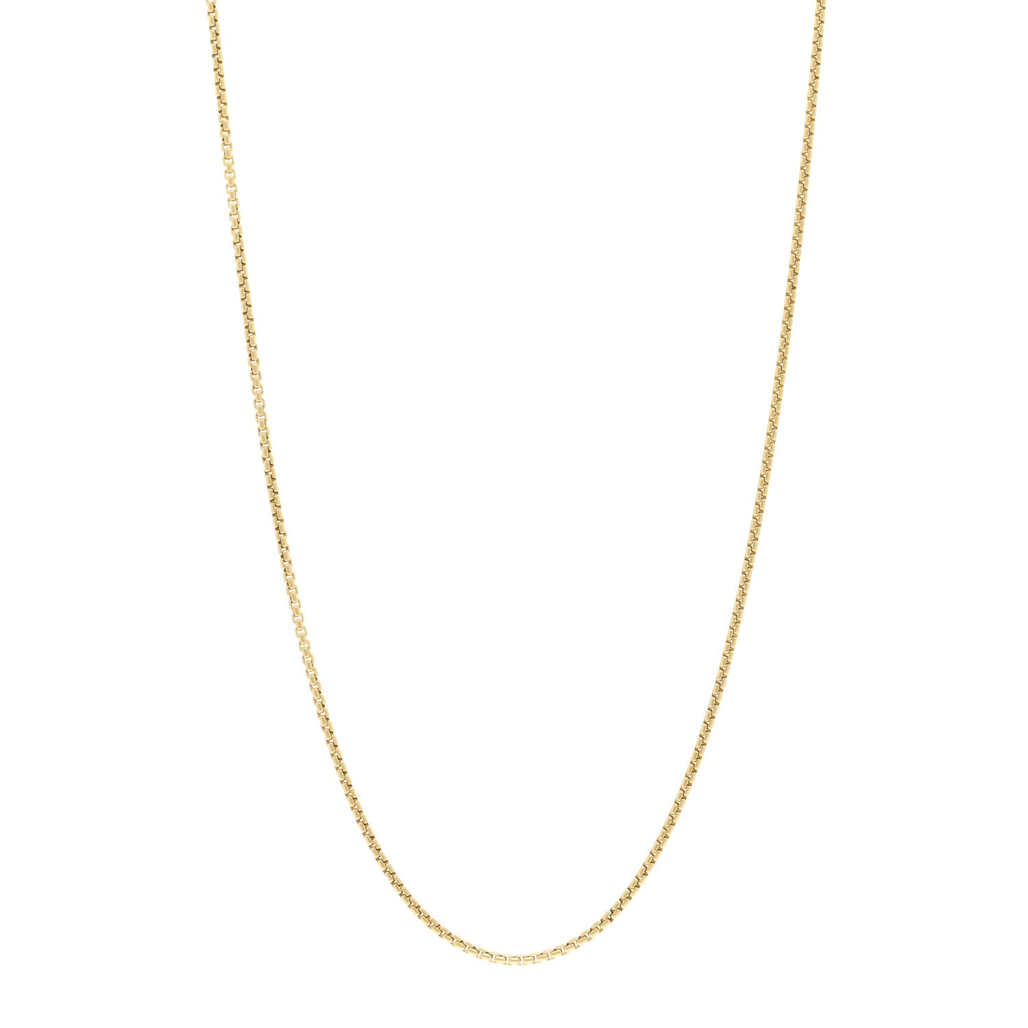 David Yurman 18K Yellow Gold 1.7mm Box Chain Necklace 18" 1 of 4
