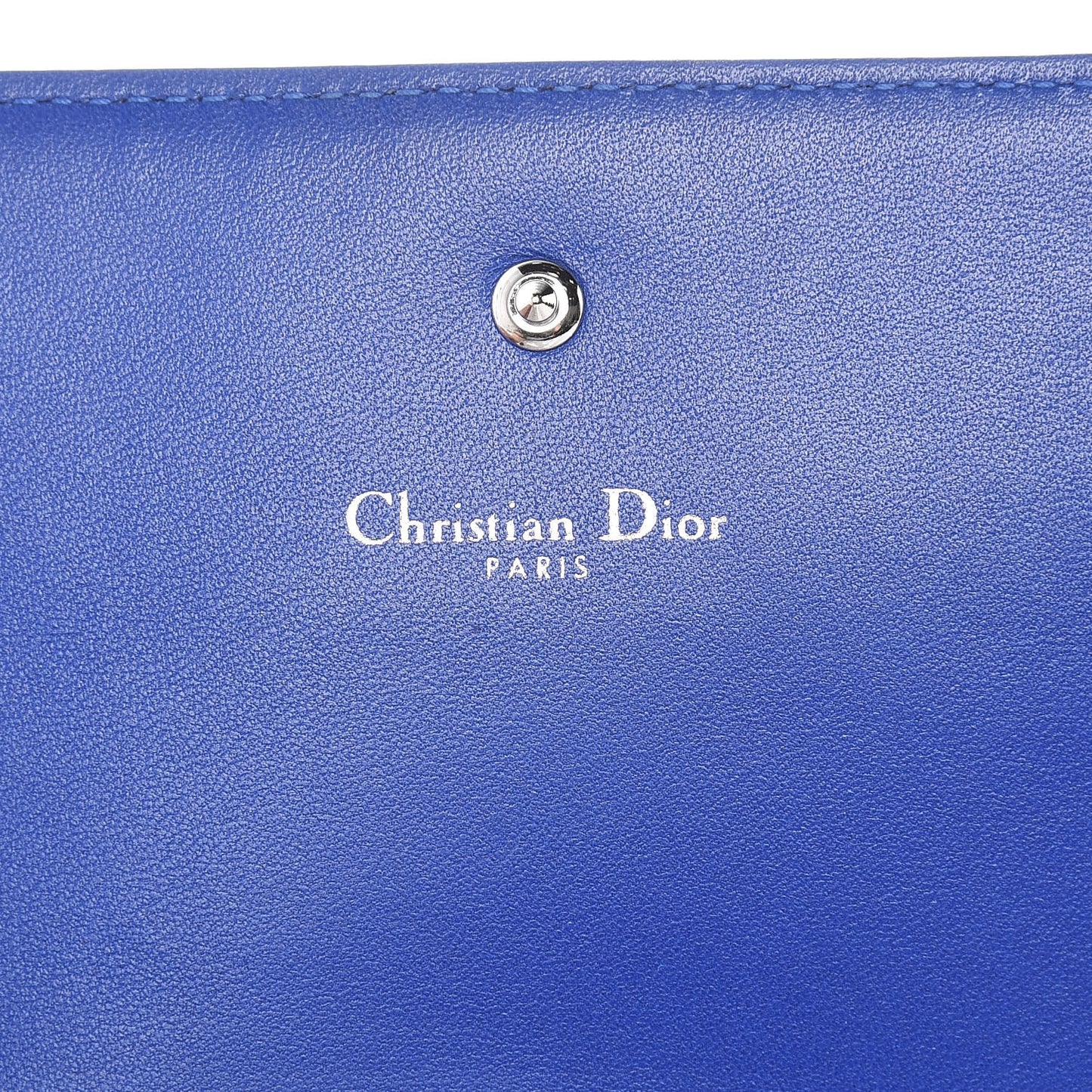 Lambskin Diorama Croisiere Chain Wallet Blue