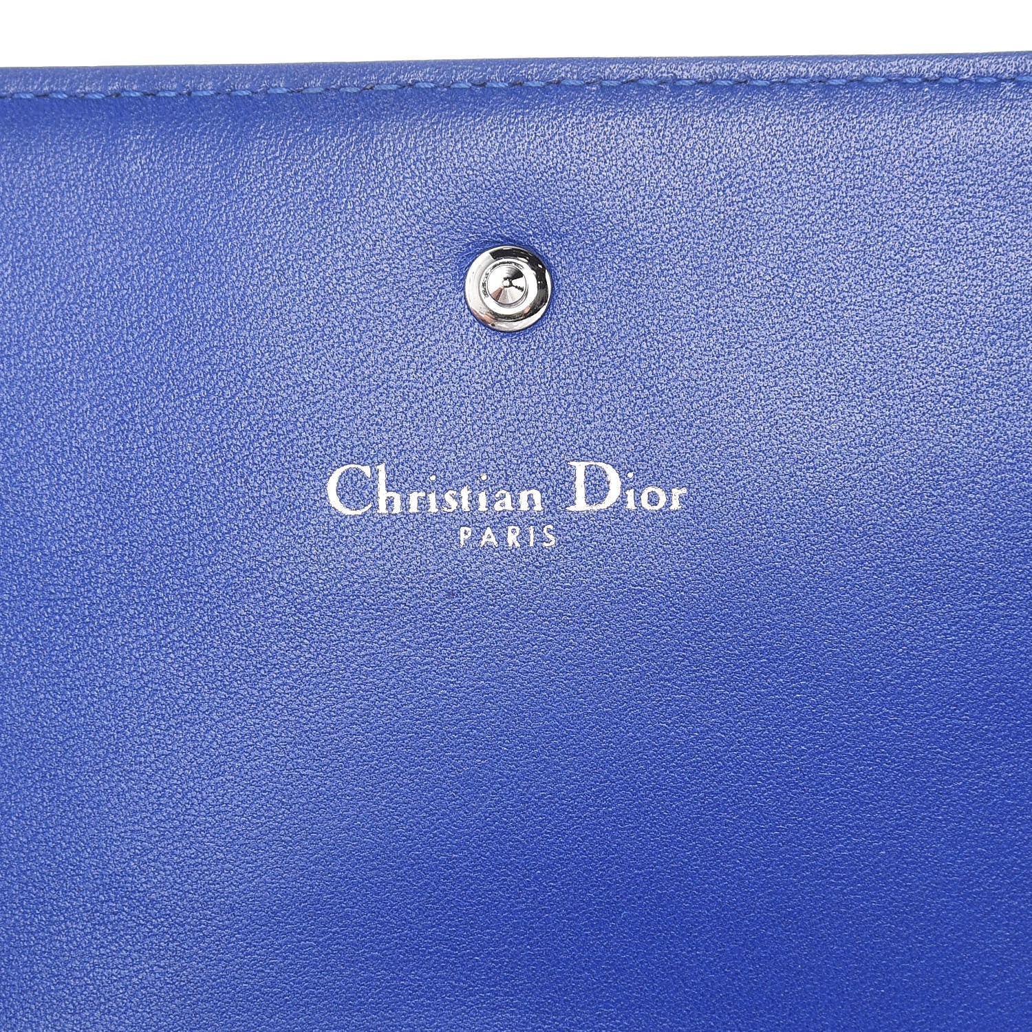 Christian Dior Lambskin Diorama Croisiere Chain Wallet Blue 6 of 10