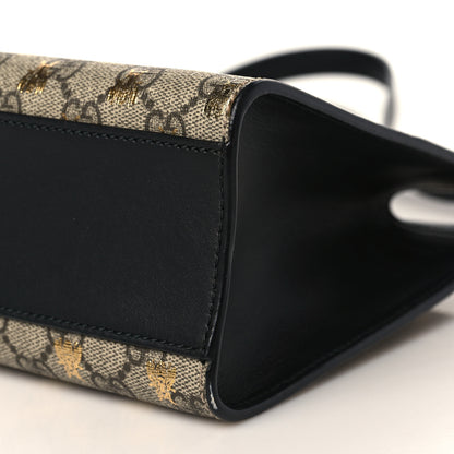 Gucci GG Supreme Monogram Bees Small Padlock Tote Beige Oro Black 9 of 10
