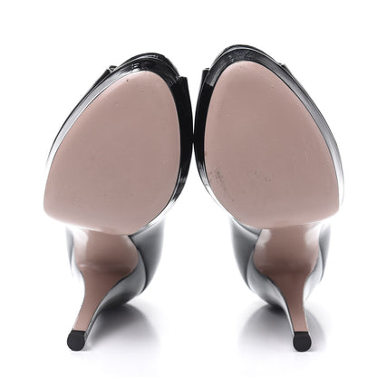 Gucci Vernice Crystal Lisbeth Platform Peep Toe Pumps 36.5 Black 5 of 9