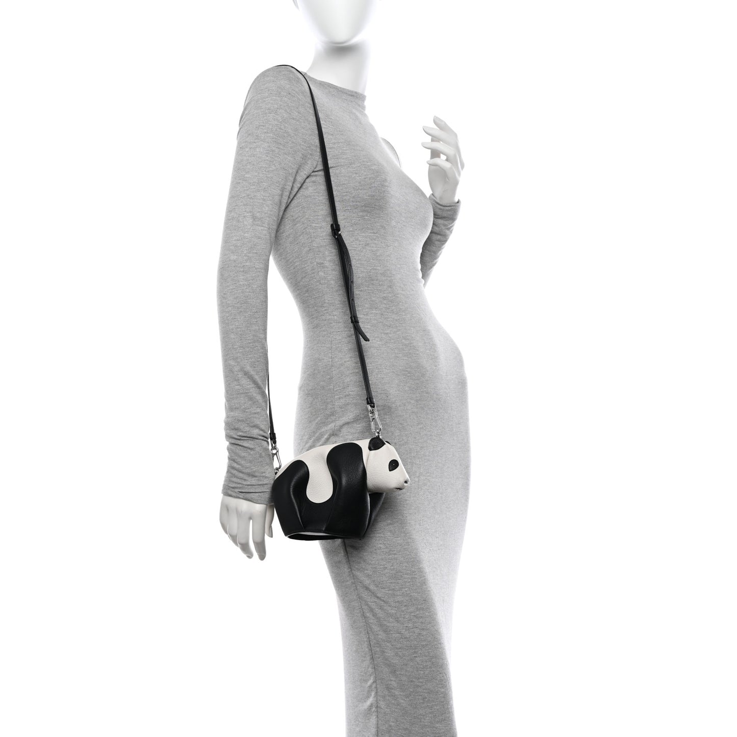 Calfskin Panda Crossbody Black White