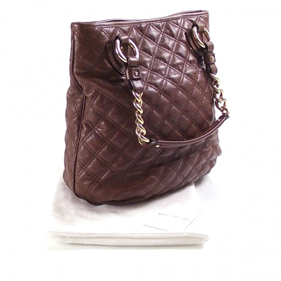 Marc Jacobs Leather Quilted Zippered Tote Brown 3 of 9