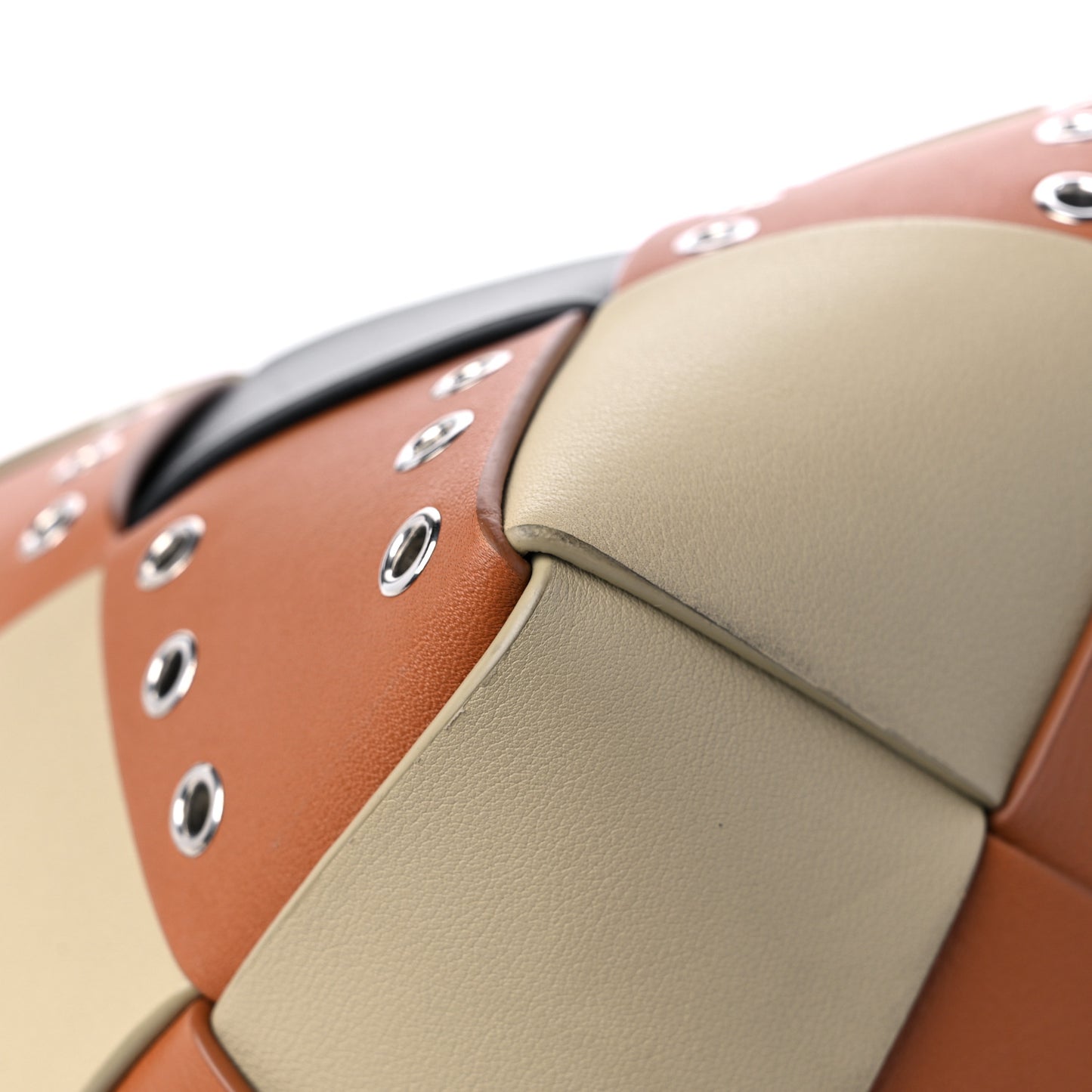 Calfskin Woven Studded Basket Surplus Bag Multicolor