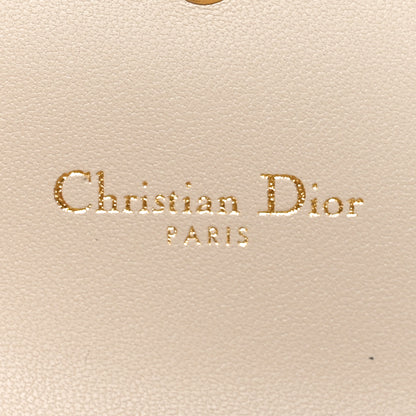 Christian Dior Supple Calfskin Cannage Caro Hibiscus Wallet Powder Beige 5 of 8