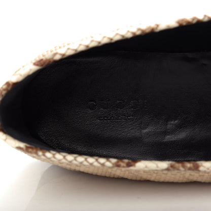 Gucci Raffia Elaphe Matelasse Horsebit Womens Jordaan Loafers 37.5 Natural Cream Brown 8 of 11