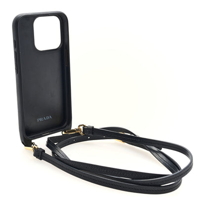 Prada Saffiano iPhone 15 Pro Case With Strap Black 2 of 6