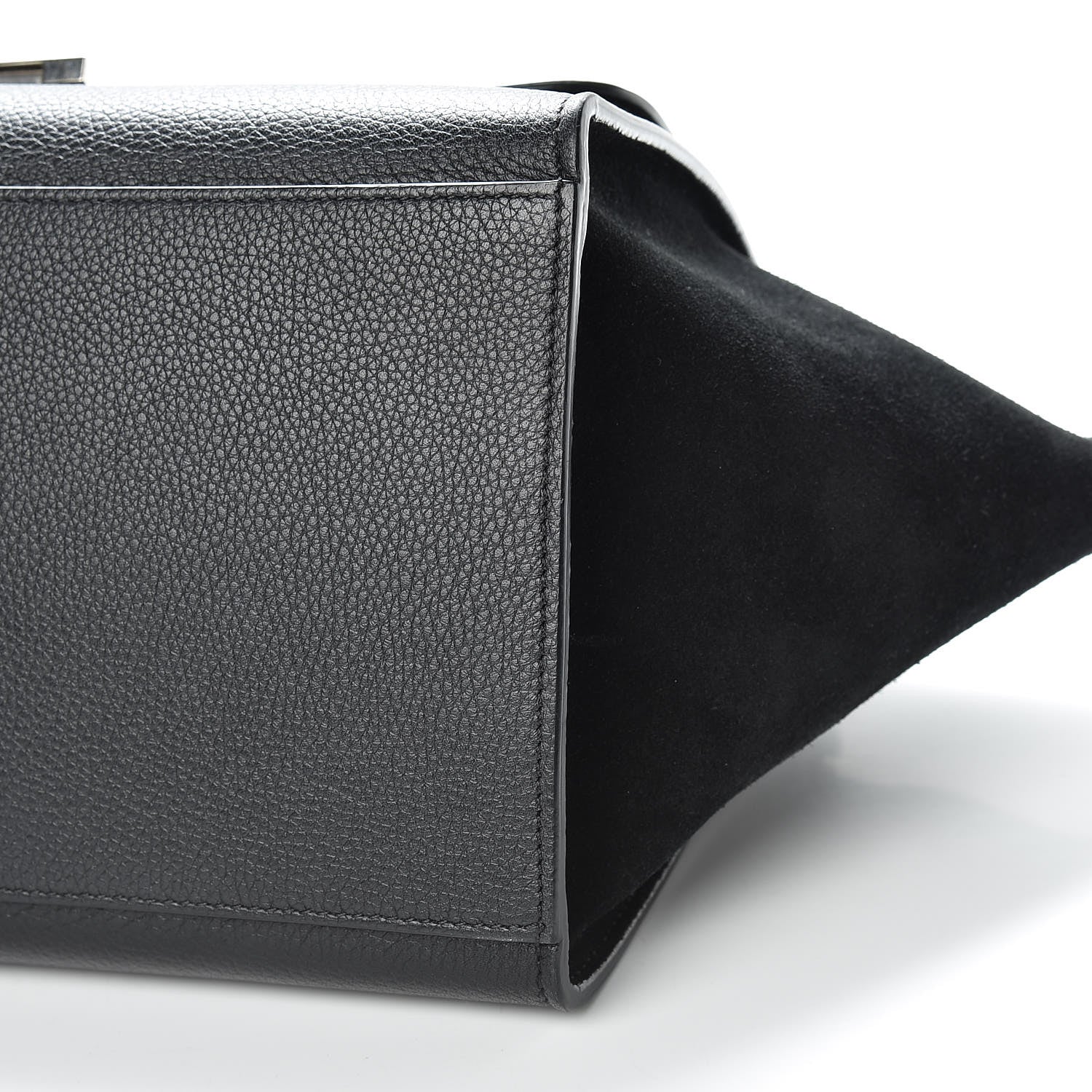 Celine Drummed Calfskin Suede Small Trapeze Black 11 of 16