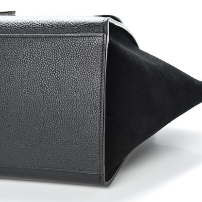 Celine Drummed Calfskin Suede Small Trapeze Black 11 of 16
