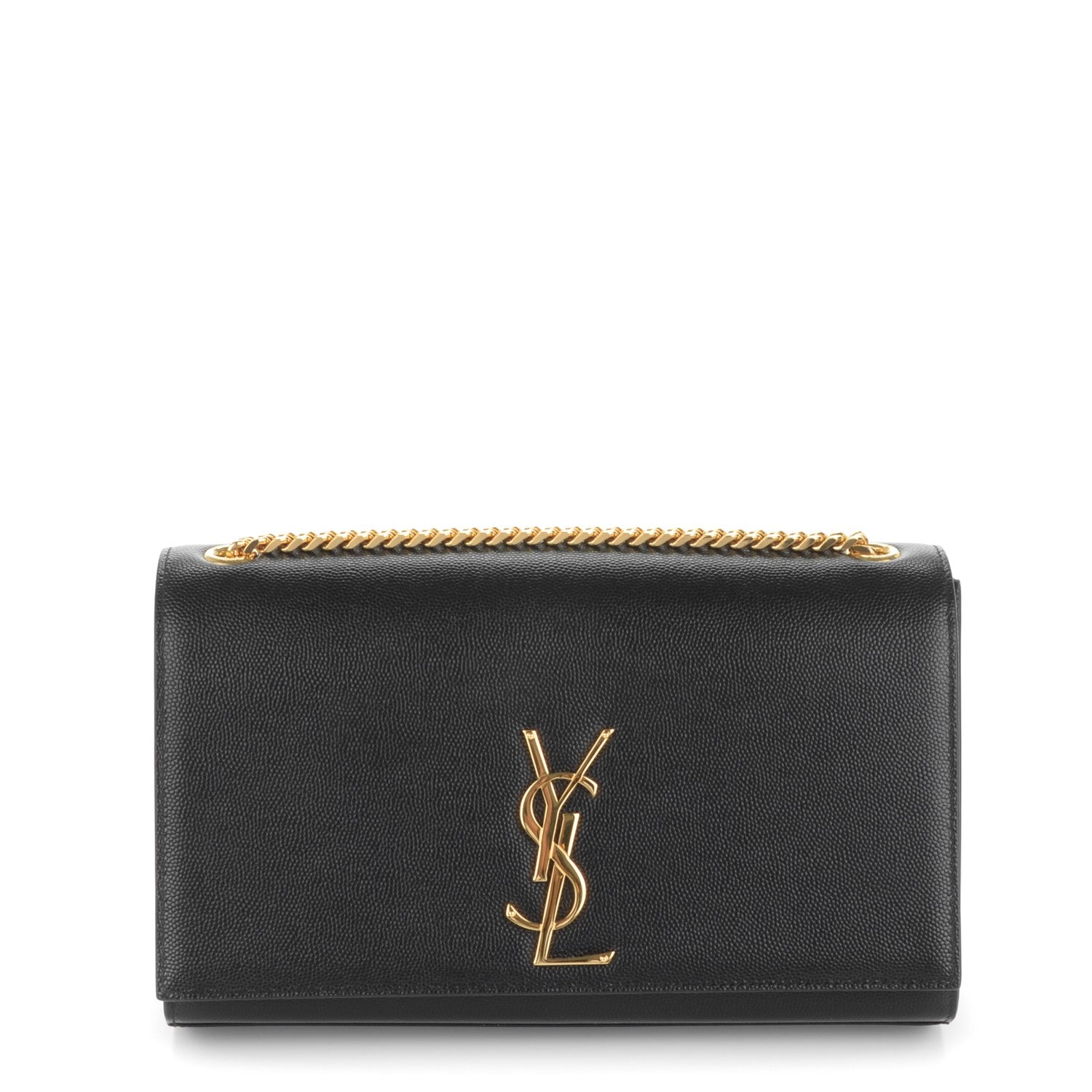 Saint Laurent Grain De Poudre Medium Classic Monogram Kate Satchel Black 1 of 6