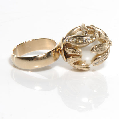 Chanel Pearl CC Ring Gold 6.5 5 of 7