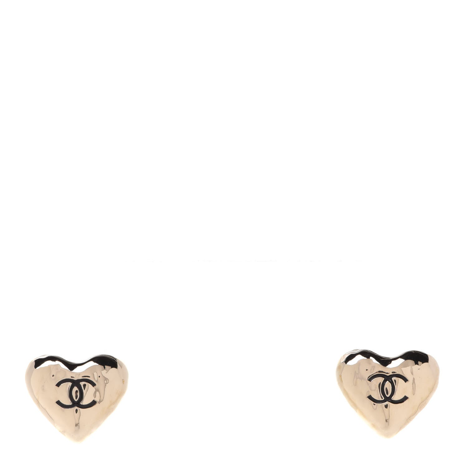 Chanel CC Heart Earrings Gold 1 of 5