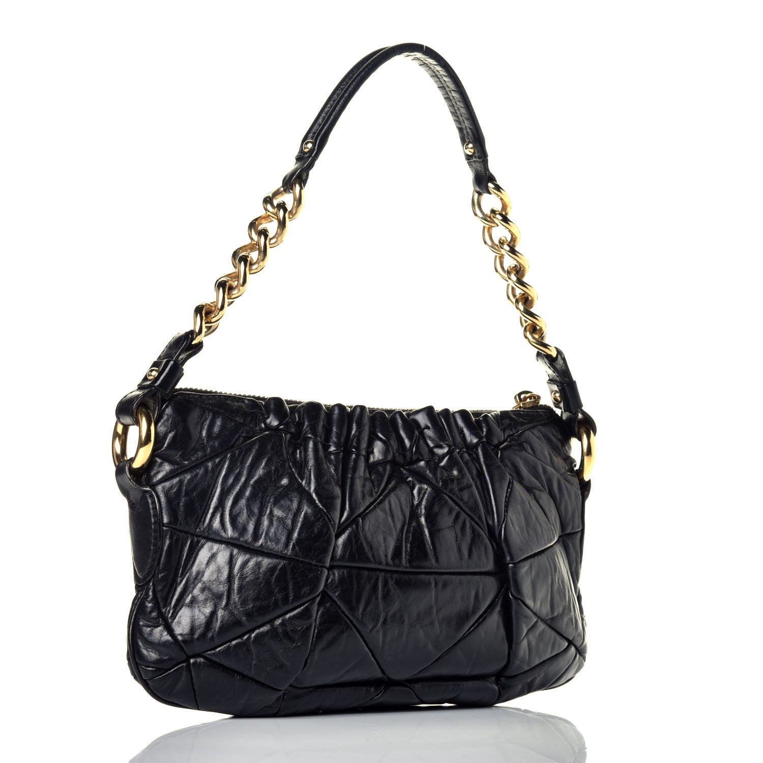 Marc Jacobs Calfskin Patchwork Camila Shoulder Bag Black 3 of 8