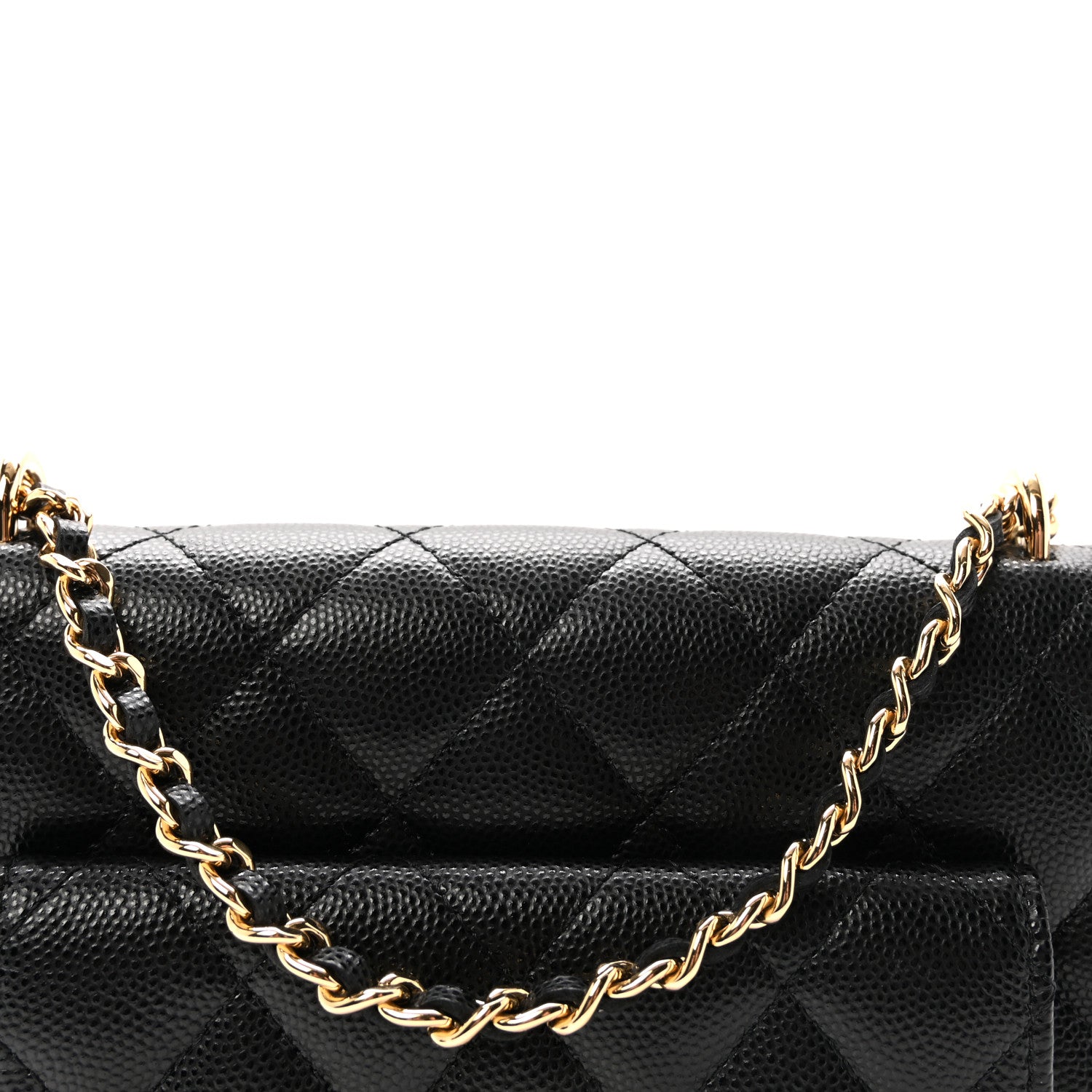 Chanel Caviar Quilted Pocket Twins Clutch With Chain Black 9 of 11