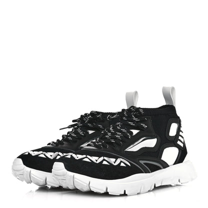 Valentino Garavani Fabric Suede Calfskin Mens Sneakers 40.5 Black White 3 of 7