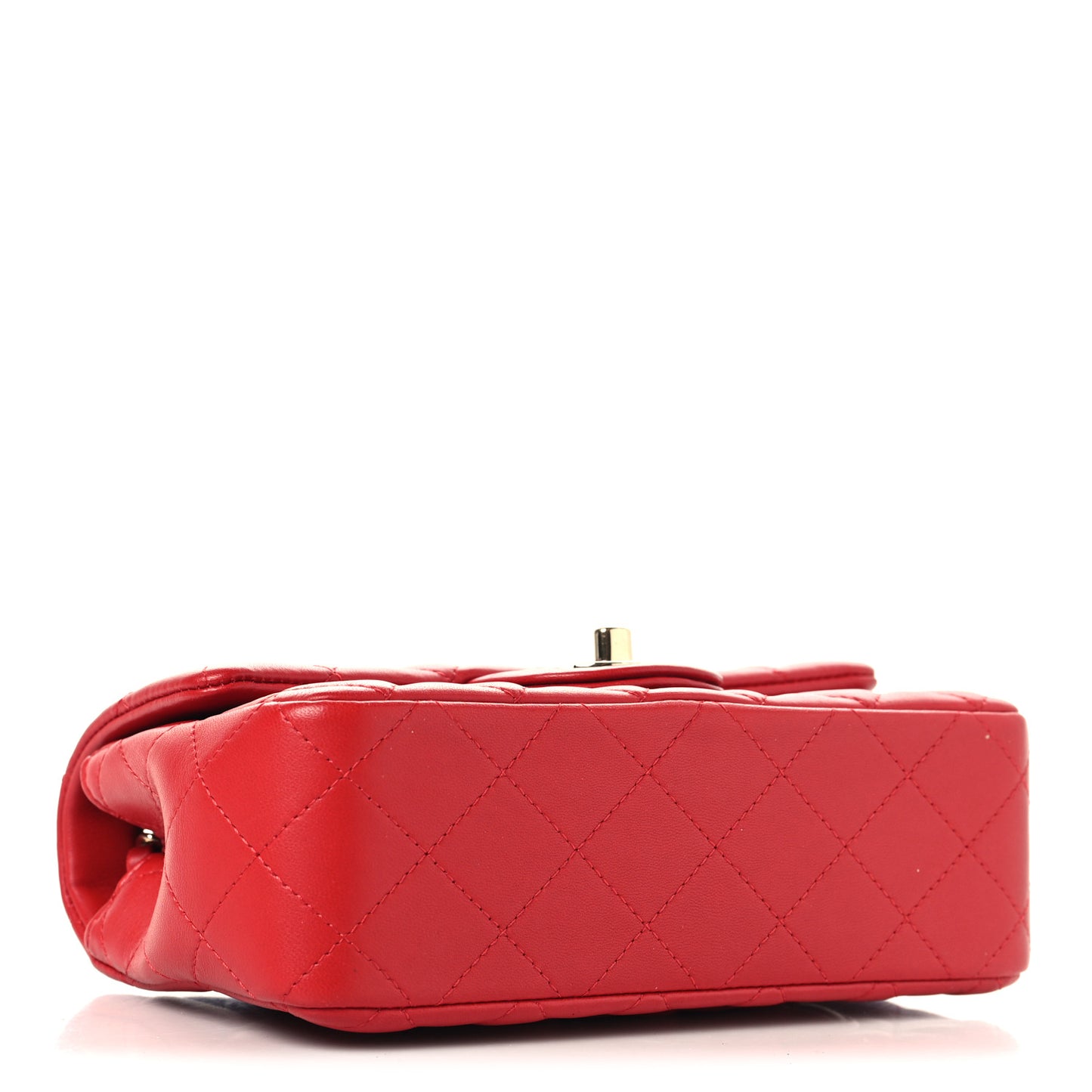 Lambskin Quilted Mini Rectangular Flap Red
