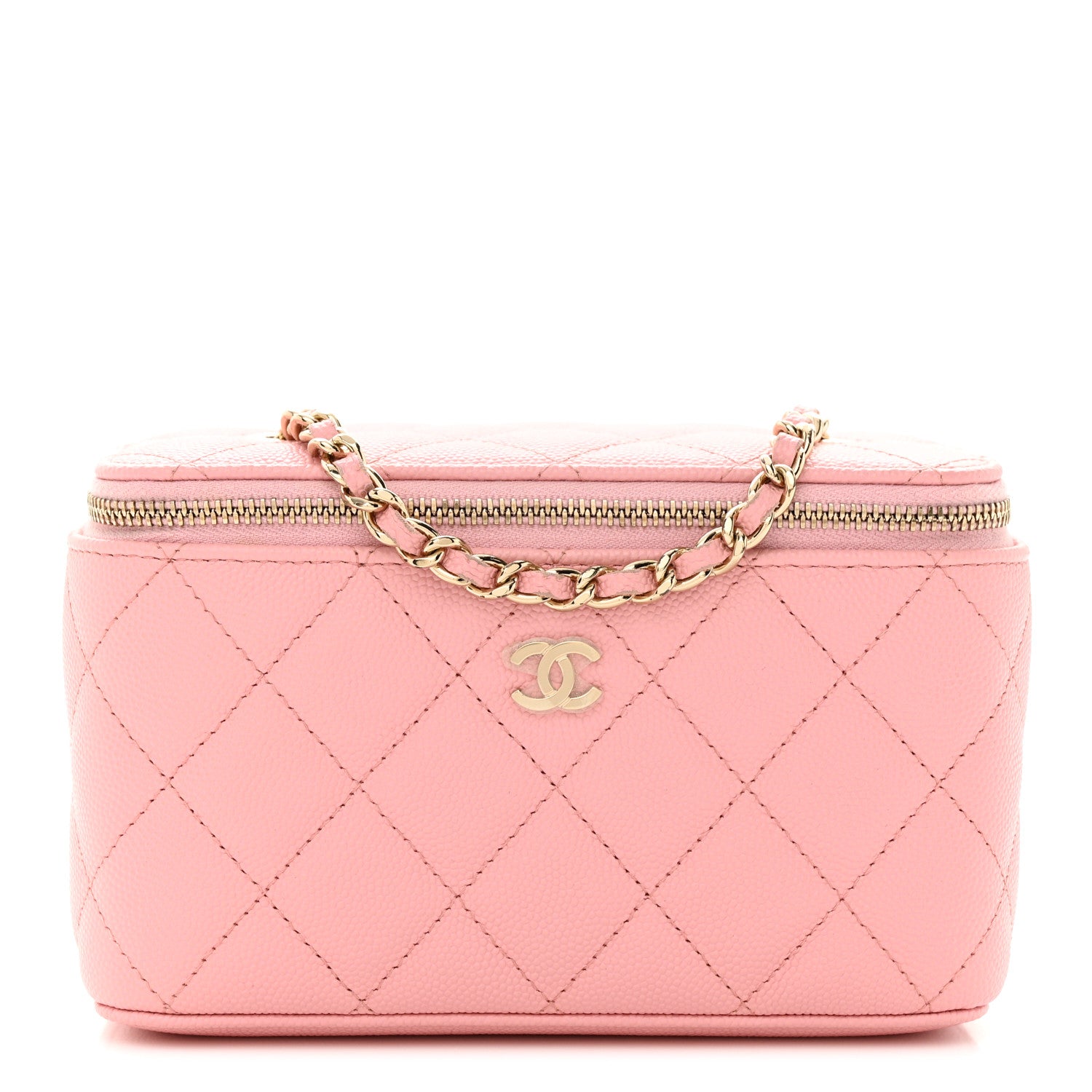 Chanel Caviar Quilted Small Vanity Case With Chain Pink 1 of 12