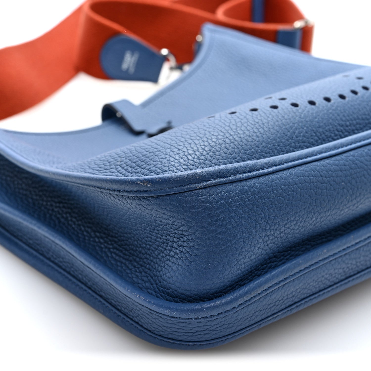 Hermes Taurillon Clemence Evelyne III PM Bleu Agate Cuivre 9 of 10