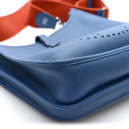 Hermes Taurillon Clemence Evelyne III PM Bleu Agate Cuivre 9 of 10