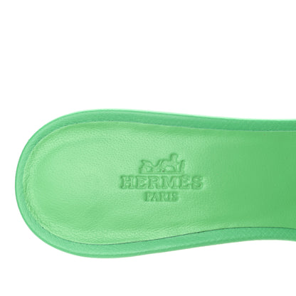 Hermes Epsom Oasis Sandals 37 Vert Pomme 6 of 10