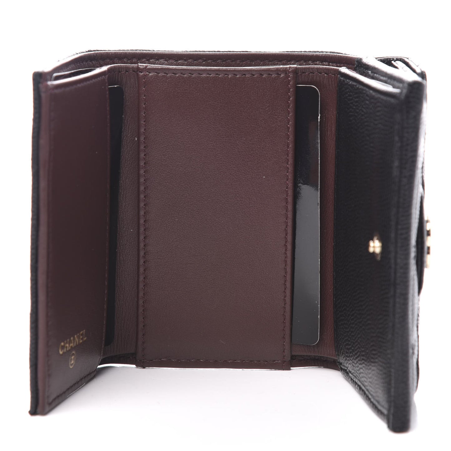Caviar Quilted Double Flap Wallet Black