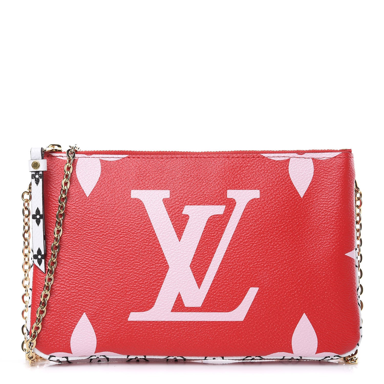 Louis Vuitton Monogram Giant Double Zip Pochette Rouge 1 of 7