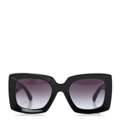 Chanel Acetate Rectangle Sunglasses 5435 Black 2 of 8
