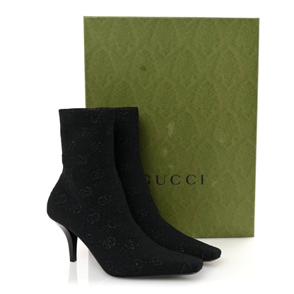 Gucci Technical Jersey Knit GG Monogram Square G 75mm Ankle Boots 39.5 Black 8 of 8
