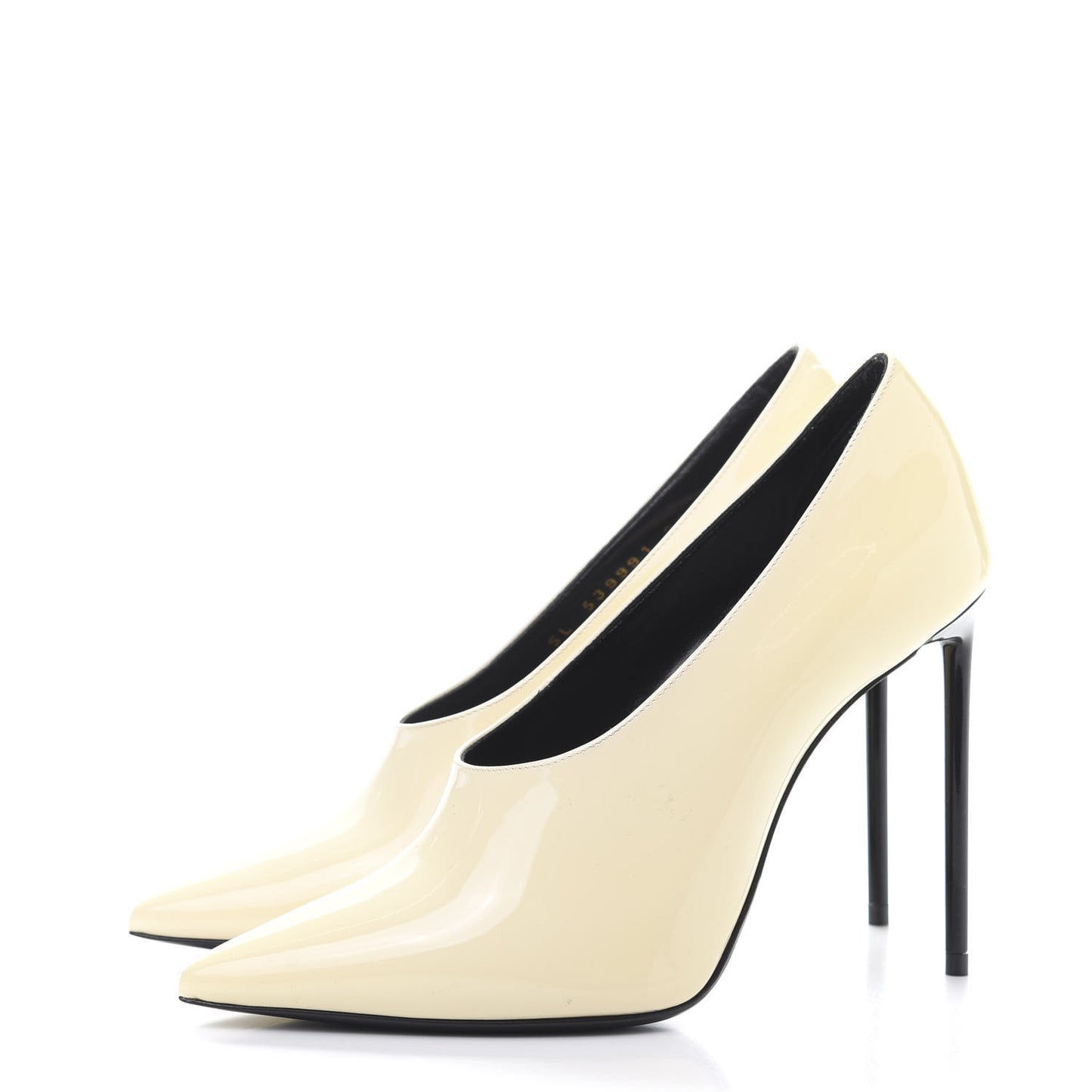 Patent Calfskin Teddy High Vamp 105 Pumps 36 White