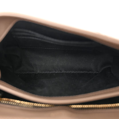 Saint Laurent Calfskin Y Quilted Monogram Toy Loulou Crossbody Bag Dark Beige 5 of 12