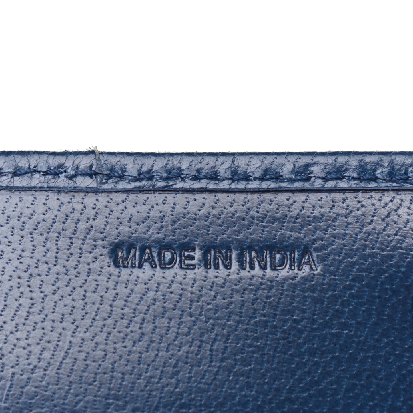 Goatskin Woven Chain Wallet Blue