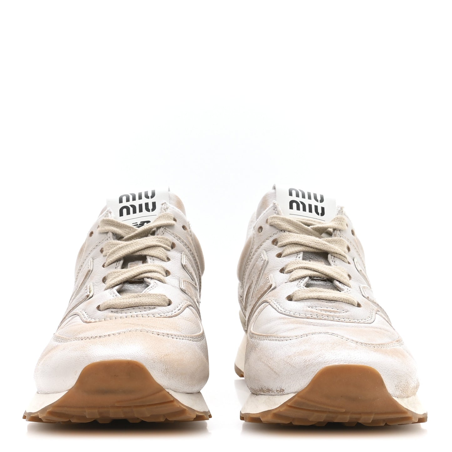 X NEW BALANCE Distressed Nappa  574 Sneakers 37.5 White